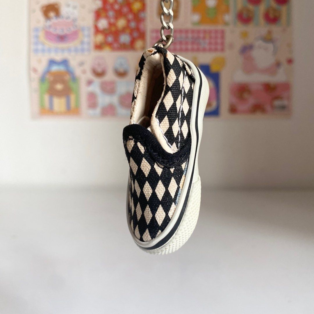 Checkered store vans keychain