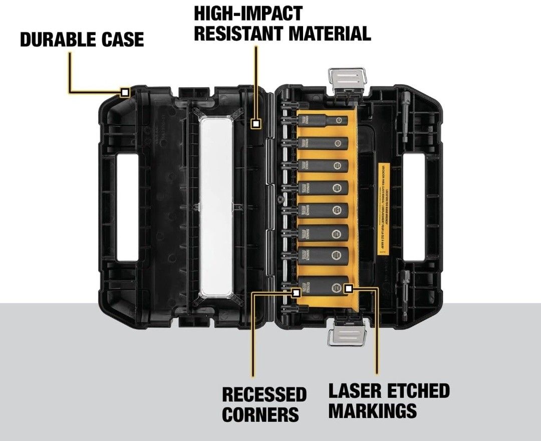 DeWALT DW22838 10-Piece Impact Ready Socket Set, Furniture Home