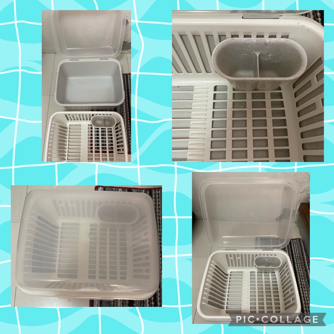 DISH DRAINER WITH LID, Furniture & Home Living, Bathroom & Kitchen