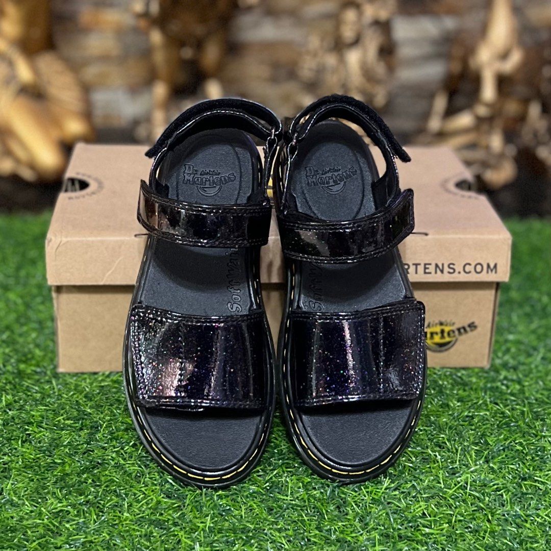 Dr Martens Romi Purple Cosmic Glitter Sandals Babies Kids