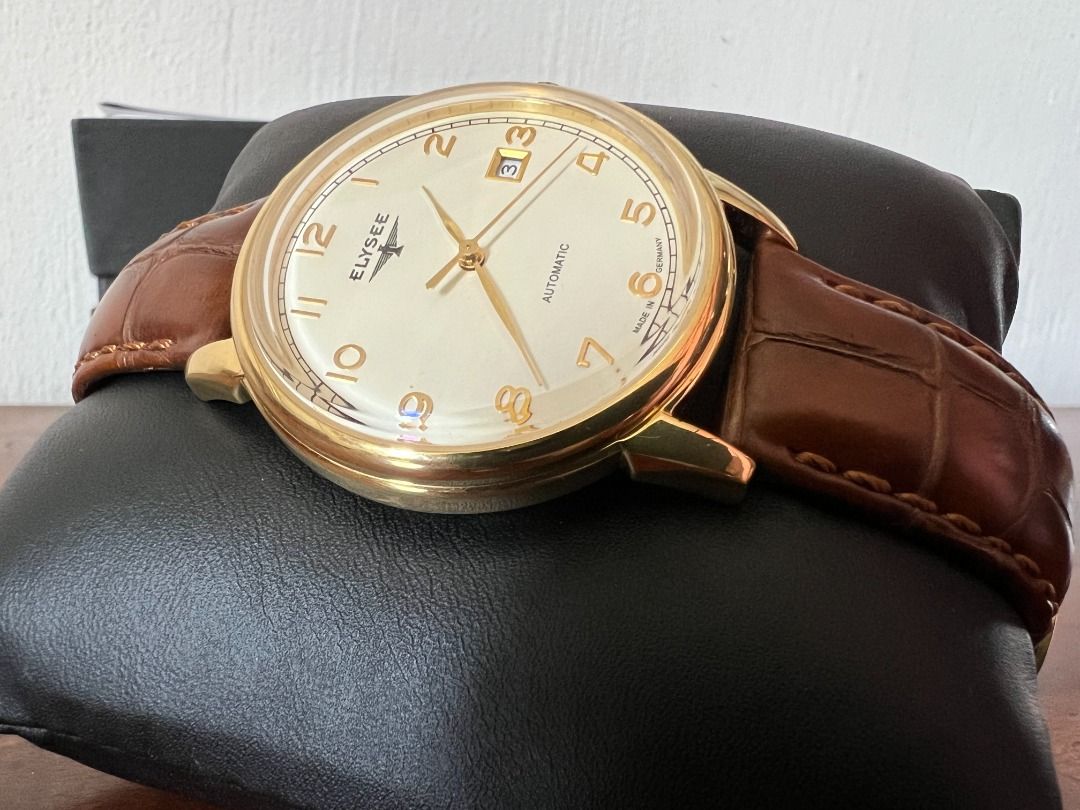 Elysee Men's automatic watch Made in Germany Gold plated, Men's Fashion ...