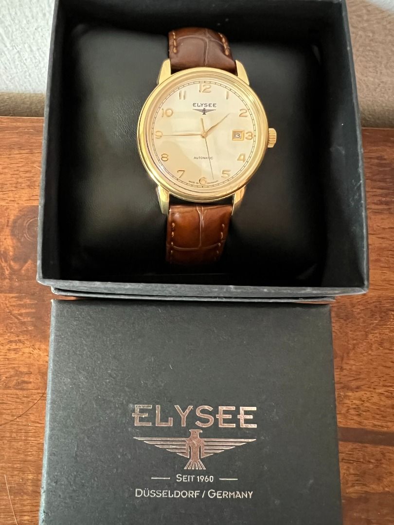 Elysee Men's automatic watch Made in Germany Gold plated, Men's Fashion ...