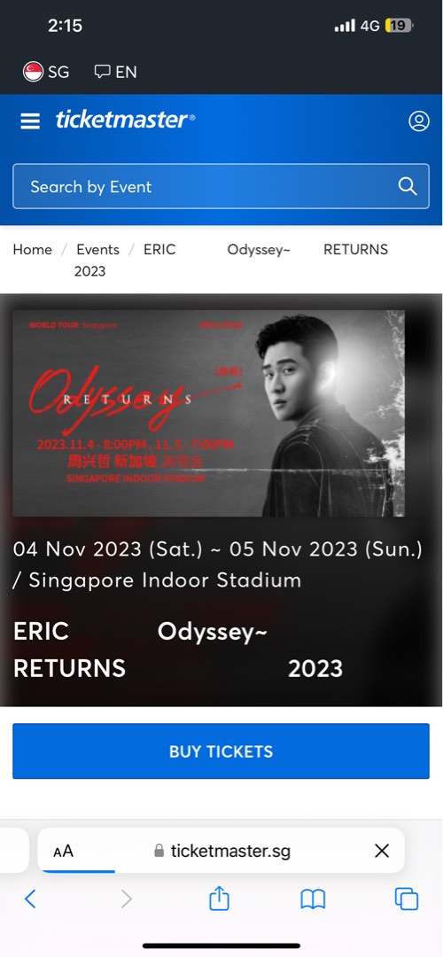 Eric Chou odyssey returns 2023, Tickets & Vouchers, Event Tickets on