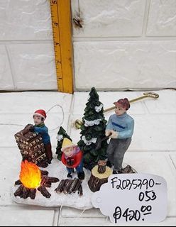 Family Camping Christmas Village accessory
