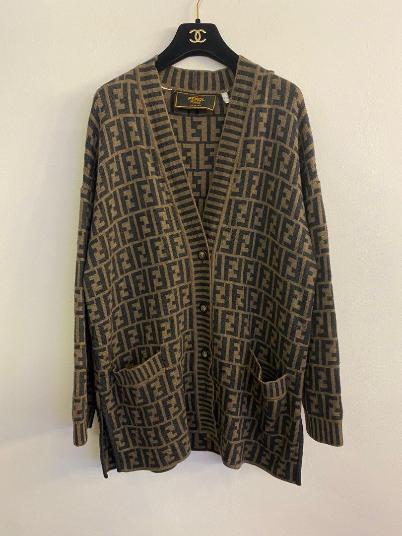 Fendi logo cardigan cheap