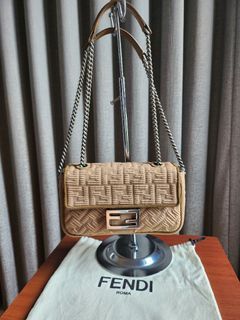 Baguette  Fendi Mens Baguette Trunk Mini Natural Wood Bag > All Philippines