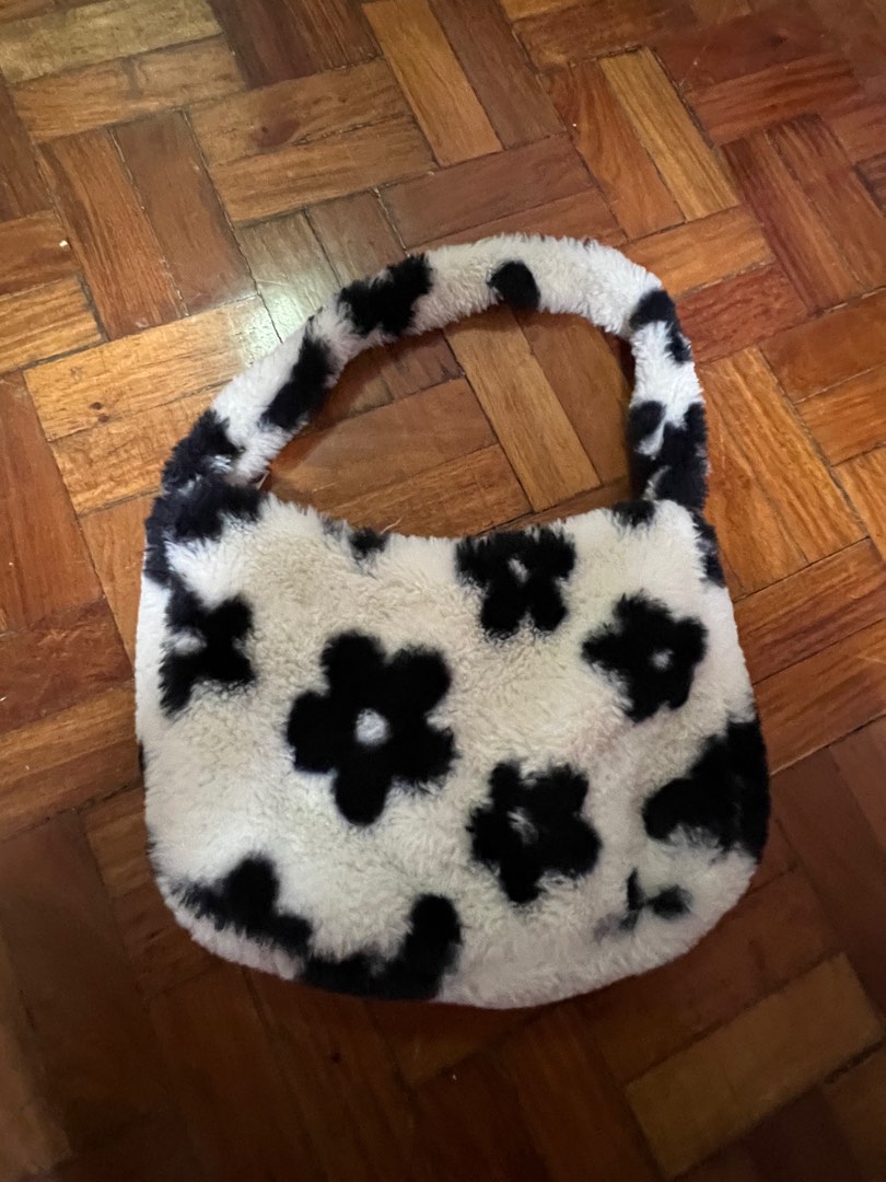 Floral Fuzzy Shoulder Bag