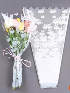 10pcs 58*58cm Flower Wrapping Paper, Plastic Black Waterproof