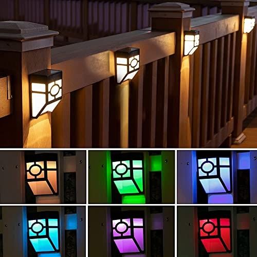 Warm white outlet solar fence lights