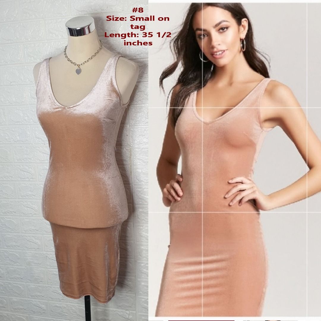Forever 21 Velvet Nude Bodycon Dress, Women's Fashion, Dresses & Sets,  Dresses on Carousell