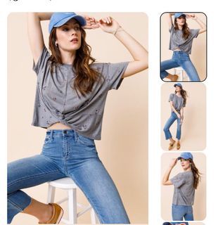 Francesca 🇺🇸Brand Front Knot Printe Shirt