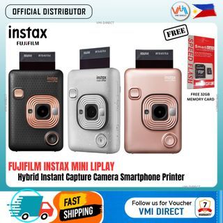 FUJIFILM INSTAX Mini LiPlay Hybrid Instant Capture Camera Smartphone Printer FREE 32GB VMI Direct