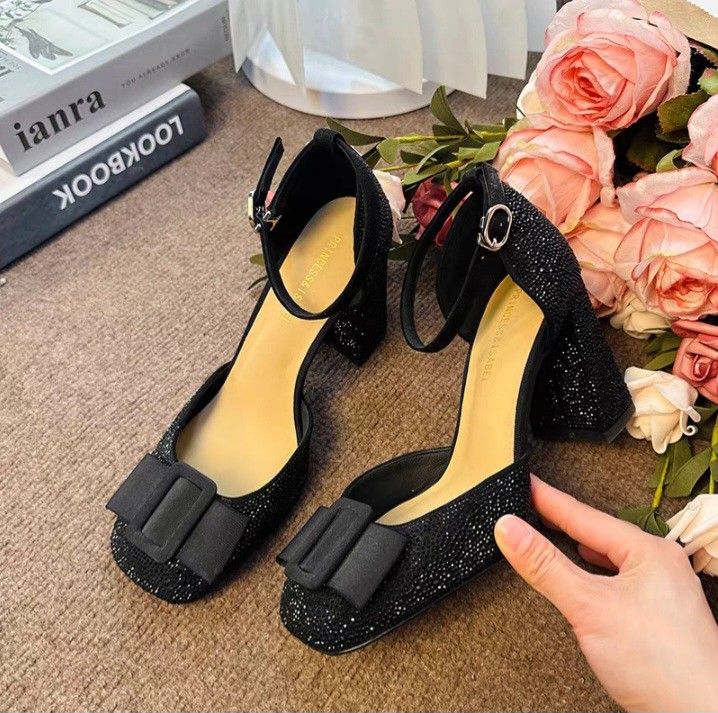 Diamond bow sandals on sale
