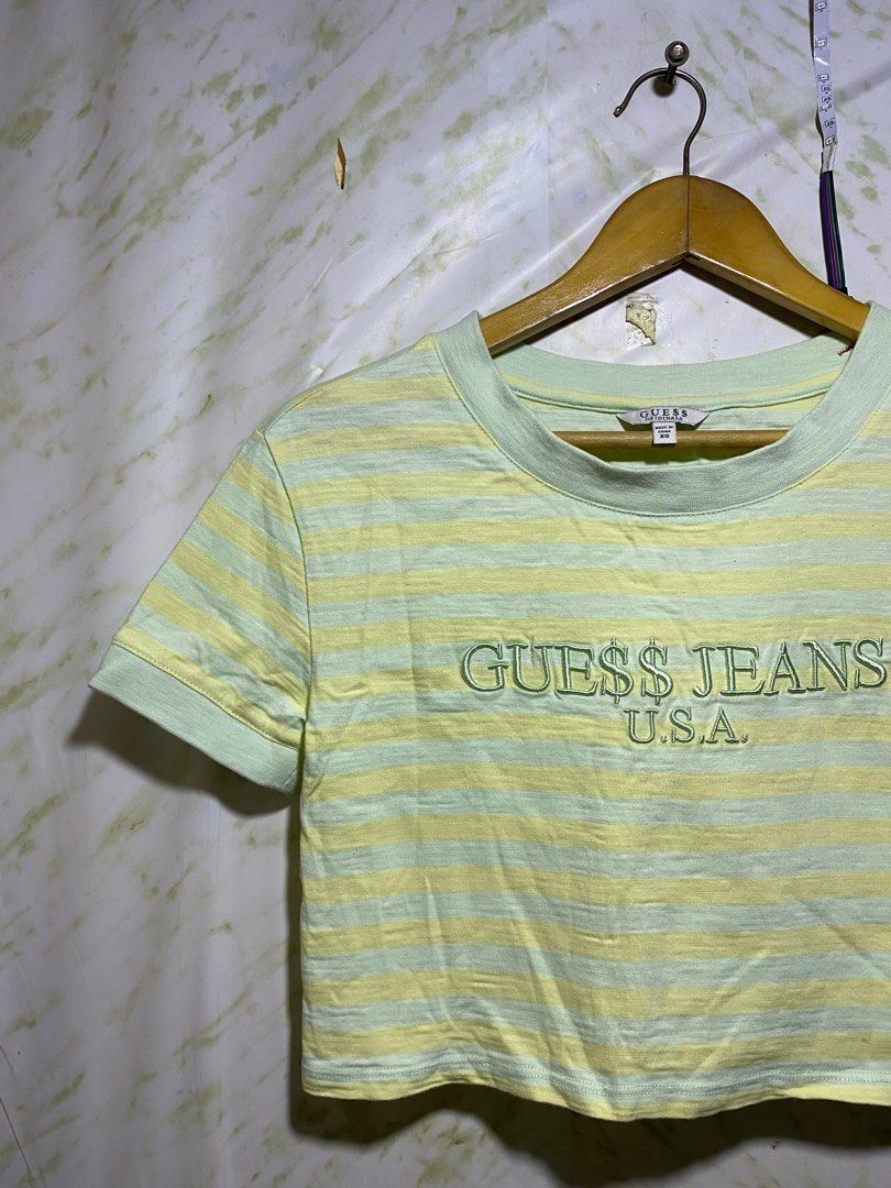 Guess Asap Rocky Crop Top Stripes Women s Fashion Tops Shirts on Carousell