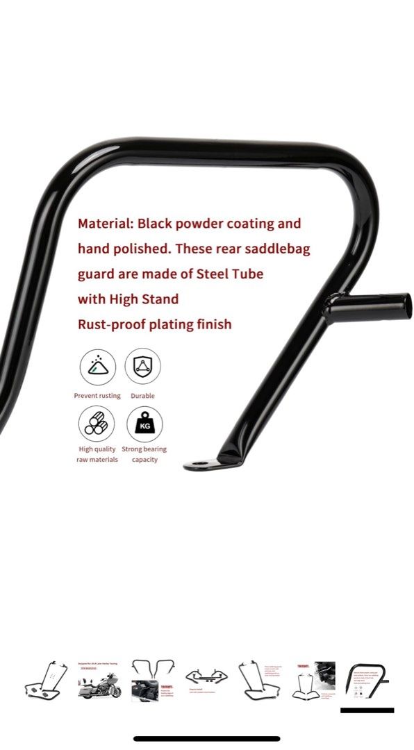 Gloss black rear saddlebag guards 2025