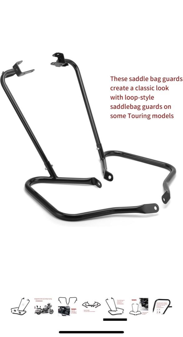 Harley gloss black rear saddle guards Motorcycles Motorcycle