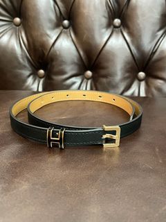 Hermes BNIB Black/Gold Unisex Belt - Vintage Lux