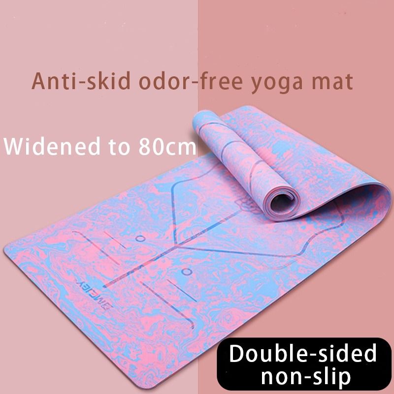 Yoga Mat, 5 mm thick, 185 x 61 cm, with Strap, Foam - Purple, For Soft Yoga