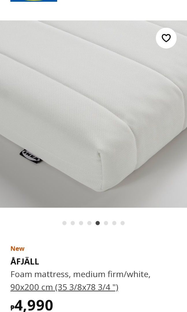 ÅFJÄLL Foam mattress, firm/white, 90x200 cm - IKEA
