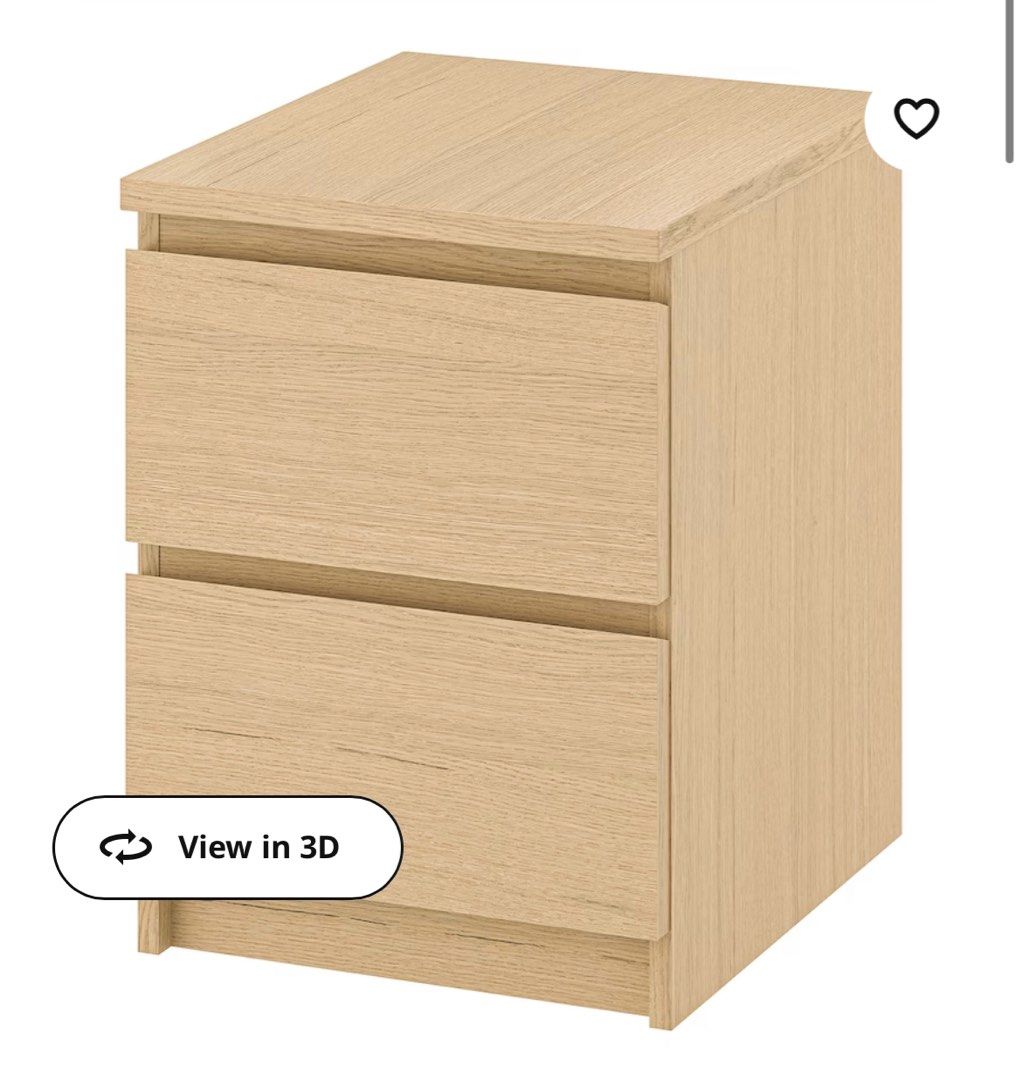 IKEA MALM Bedside Table/Drawers, Furniture & Home Living, Furniture