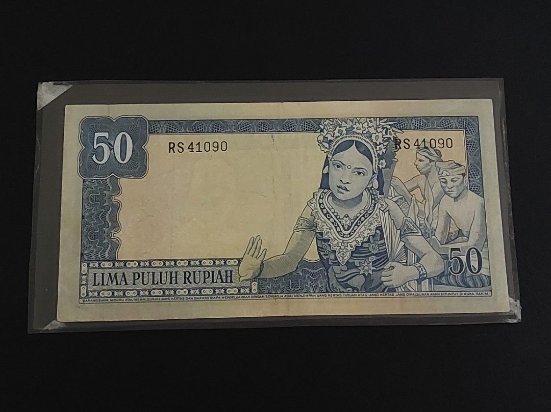 Indonesia Old Bank Note Rare 50 Rupiah Year 1960, Hobbies & Toys ...