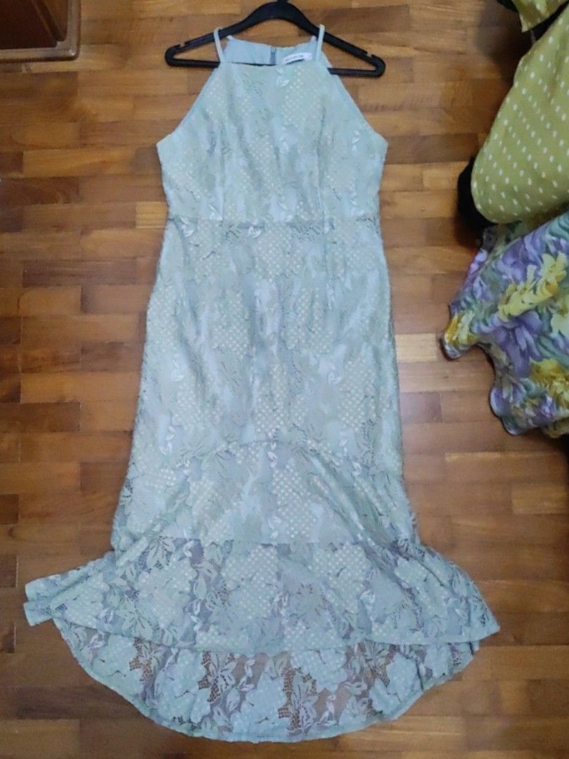 Jade green lace dress clearance