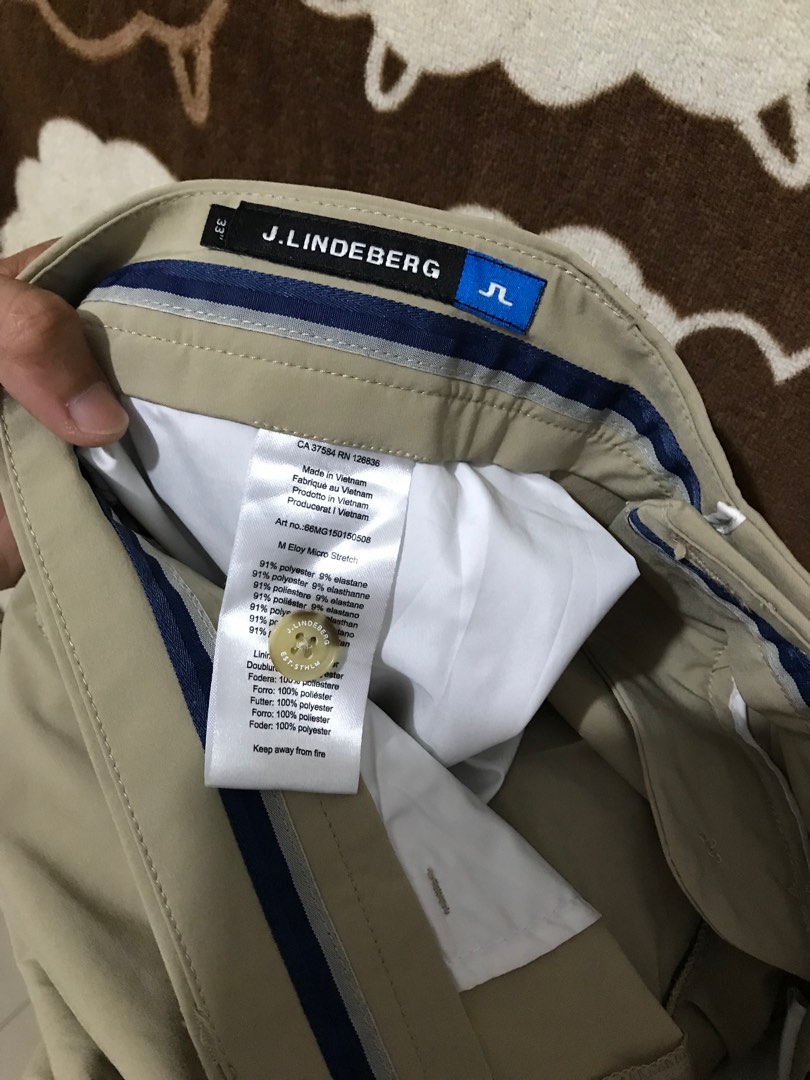 J.LINDERBERG Golf Pants size 33, Fesyen Pria, Pakaian , Bawahan di