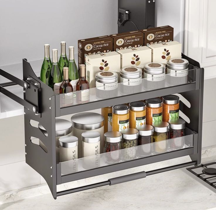 600mm 650mm Kitchen pull down rack / pull out cabinet, Furniture & Home ...