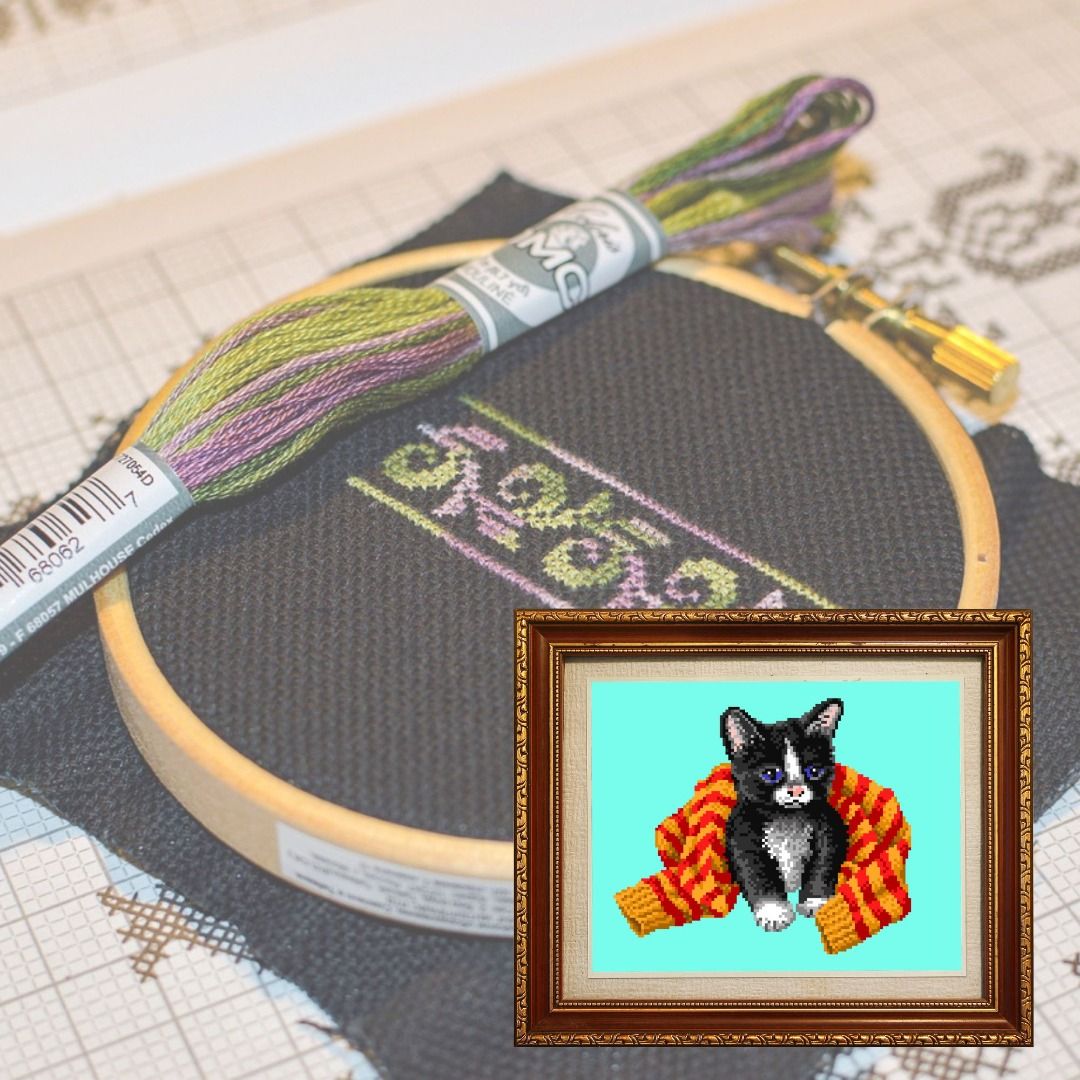 Kitty APEX cross stitch pattern PDF file, Furniture & Home Living, Home ...