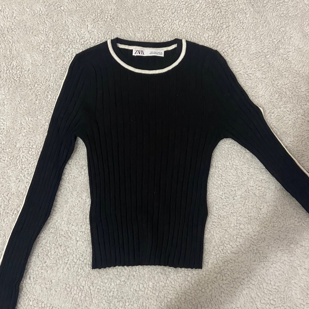 Zara black and white sweater 2025