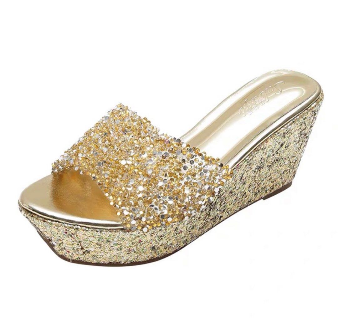 Gold sales shimmer wedges