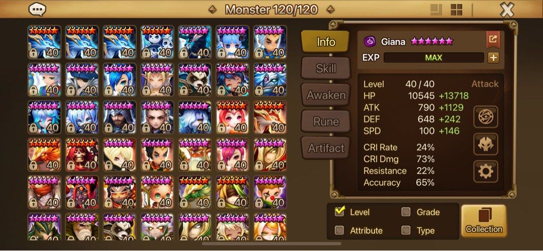 Summoners War: Sky Arena - Compte/Code Giana (Dark Occult Girl) - Neuf