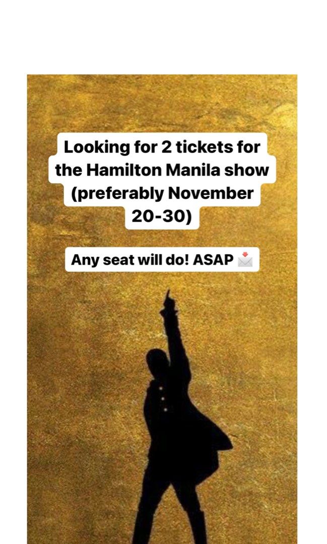 Hamilton new arrivals tickets november