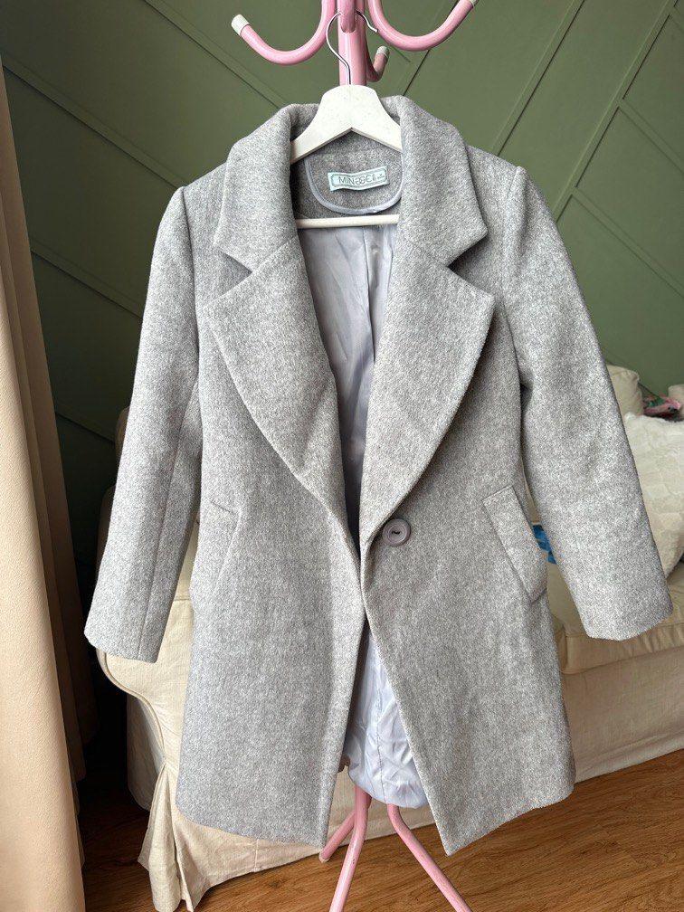 Light grey winter coat shop