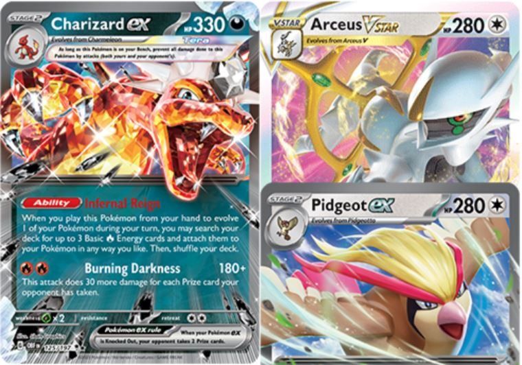 NEW Pokemon Cards English Version Holographic Miraidon EX Arceus Vstar  Charizard Vmax Pokemon Shiny Cards set