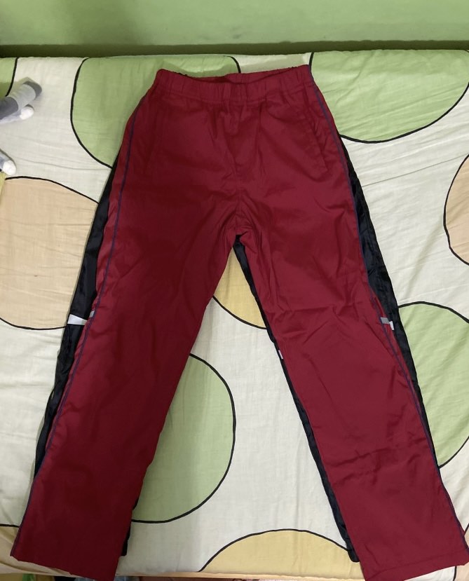 Red windbreaker sales pants