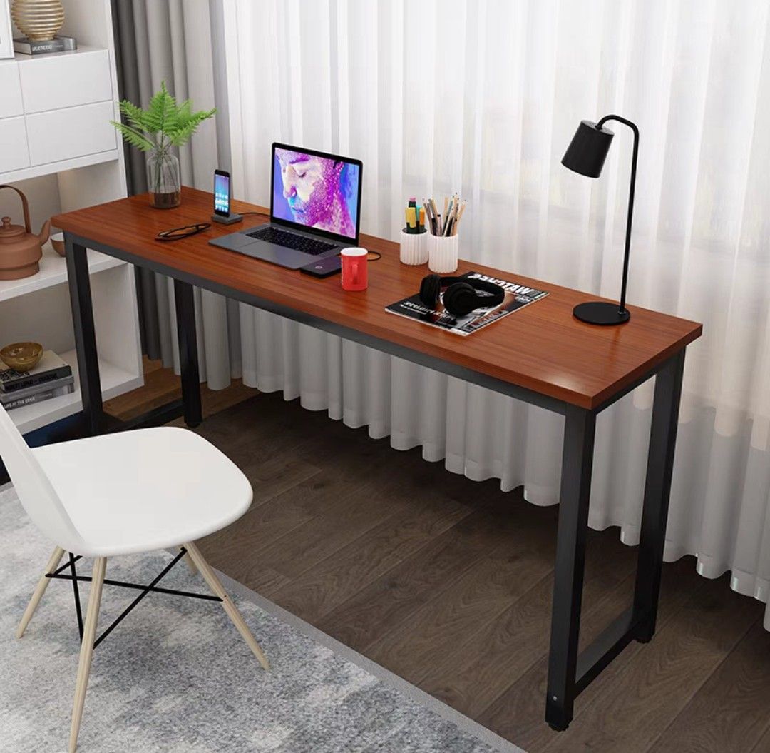 Long Wood Study Computer Table, Furniture & Home Living, Furniture