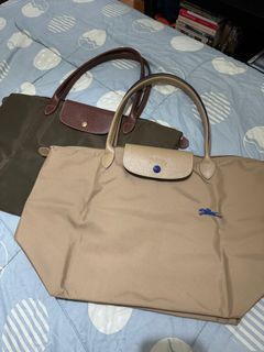 LONGCHAMP Le Pliage Tote Large Bag Foldable BNWT Made in France Light Beige