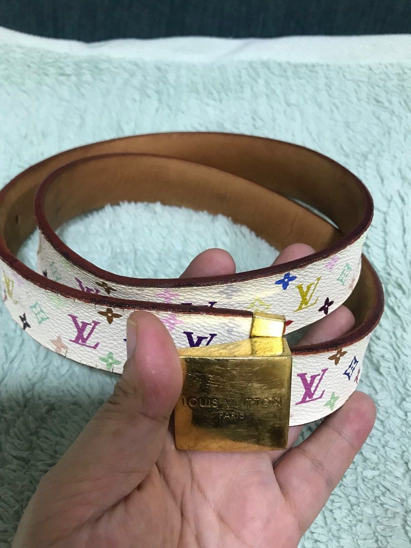 Louis Vuitton, Accessories, Louis Vuitton Lv Initiales Reversible Belt  Rainbow Monogram And Leather Medium 8