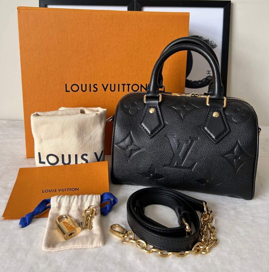 LV SPEEDY 20 (Black adjustable shoulder strap, Luxury, Bags & Wallets on  Carousell