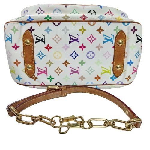 AUTHENTIC LOUIS VUITTON RITA WHITE MULTI COLOR MONOGRAM LV Lightly used.