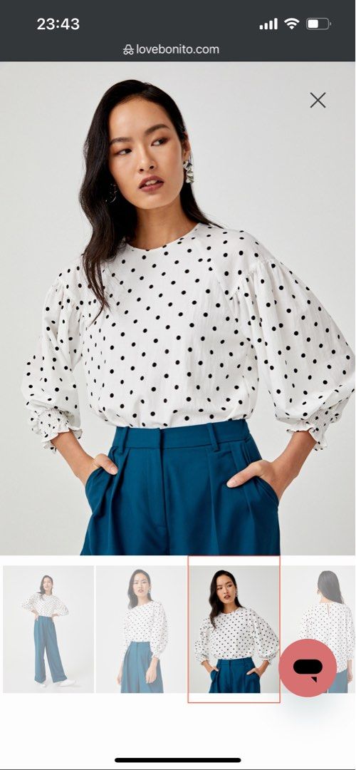 white spotty top