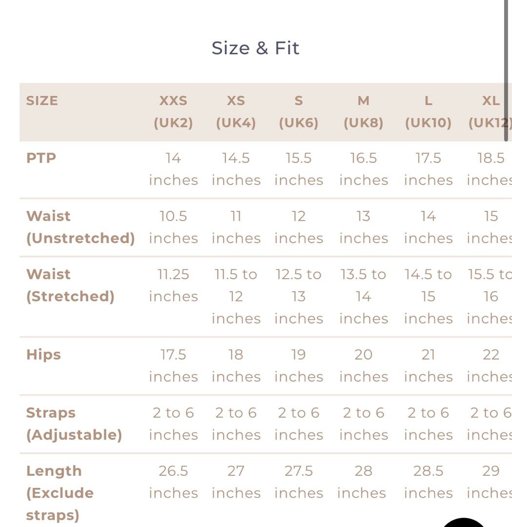 Forever 21 dress size chart sale