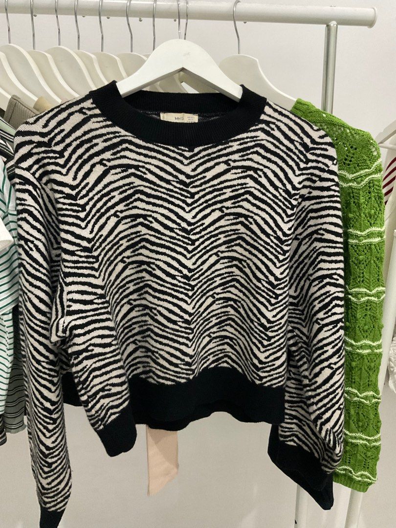 Mango zebra deals sweater
