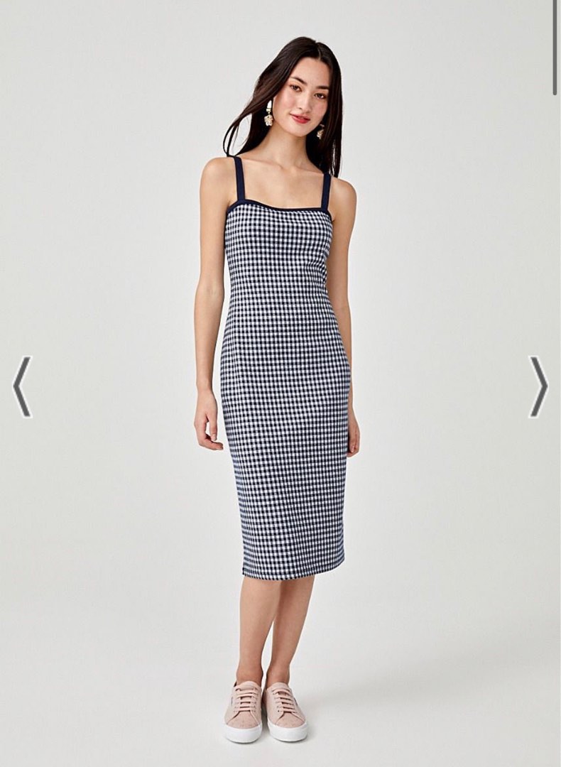 Gingham bodycon top dress