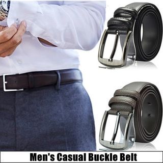 Double Sided Black-Red Leather Belt Gl Gold Buckle+ Gift H Buckle
