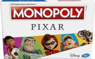 Monopoly: Pixar Edition Board Game for Kids 8 and Up, Buy Locations from Disney and Pixar's Toy Story, The Incredibles, Up, Coco, and More (Amazon Exclusive)