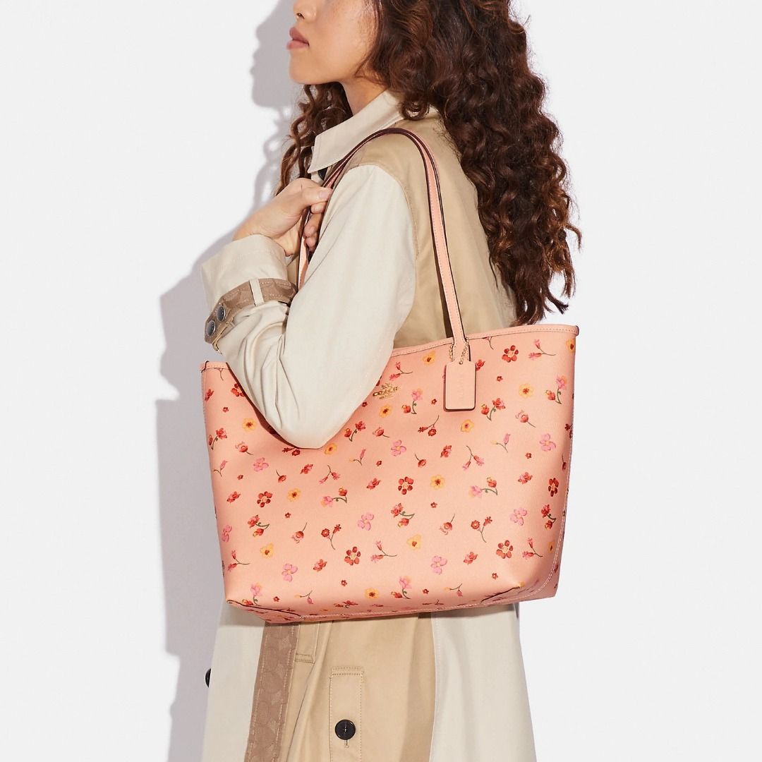 Coach highline tote with floral print clearance