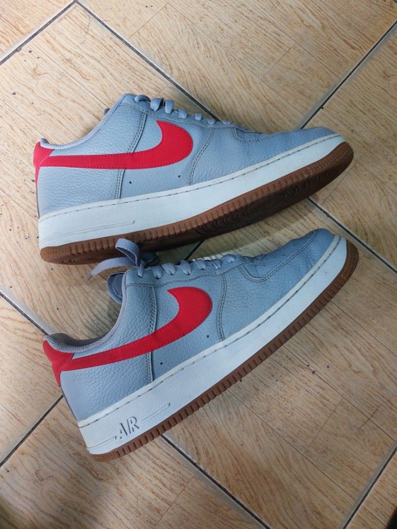 Nike Air Force 1 Low '07 Grey Red Gumsole Mens Shoes(28.5 cm
