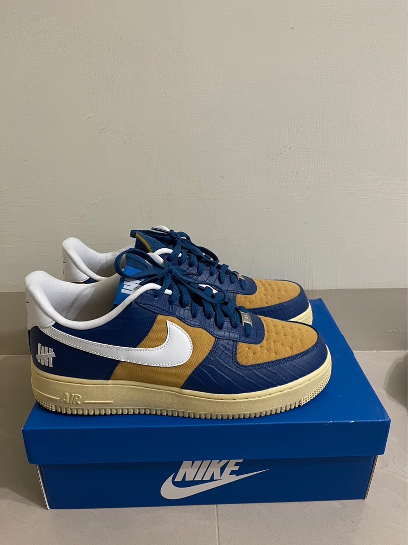 nike air force 1 undefeated 藍黃近全新私訊聊聊, 他的時尚, 鞋, 運動